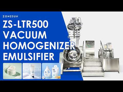 ZONESUN ZS-LTR500: Vacuum Homogenizer Emulsifying Mixer for Cosmetic Cream & Ointment Production