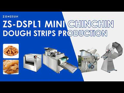 ZONESUN ZS-DSPL1 Fully Automatic Chin Chin & Dough Strip Production Line Mixing, Frying & Seasoning