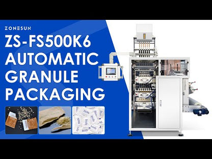 ZONESUN ZS-FS500K6 Automatic VFFS Granule Powder Sachet Packing Machine for Coffee Sugar Salt Tea