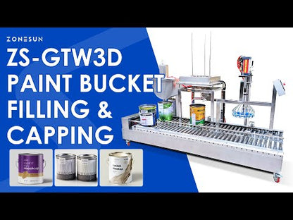 ZONESUN ZS-GTW3D Automatic Filling and Capping Machine for Paint Buckets and Liquid Containers