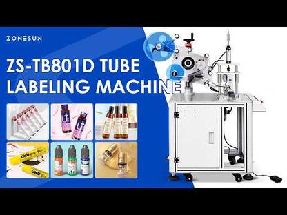 ZONESUN ZS-TB801D Tube Labeler Lip Balm Labeling Machine Sprayer Mist Wrap Around Label Applicator