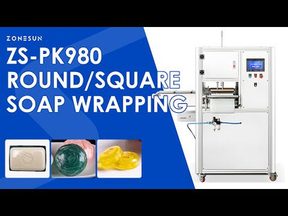 ZONESUN ZS-PK980 Automatic Soap Wrapping Machine for Round, Square & Irregular Shaped Soaps