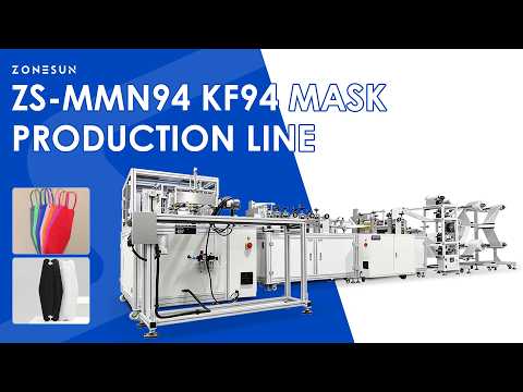 ZONESUN ZS-MMN94 Automatic KF94 Face Mask Making Production Machine with Ultrasonic Welding