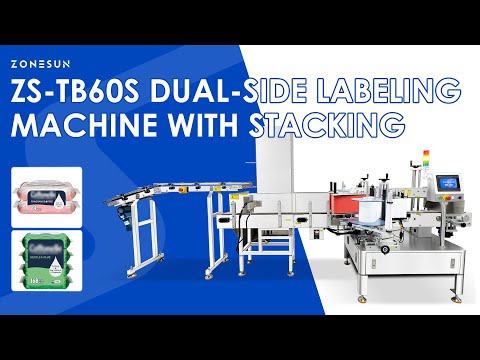 ZONESUN ZS-TB60S Dual-Side Labeling Machine for Wet Wipes, Food Pouches & Cosmetic Sachets