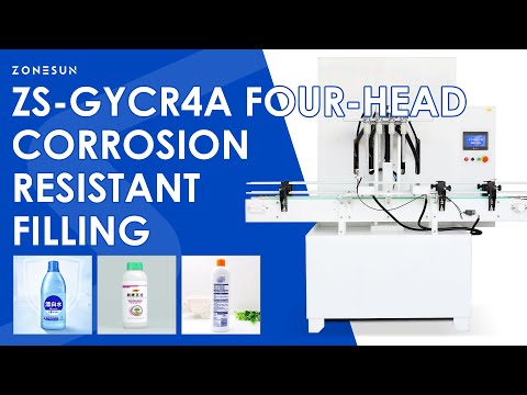 ZONESUN ZS-GYCR4A Automatic Corrosive Liquid Filling Machine for Acid Alkali Detergent Packaging