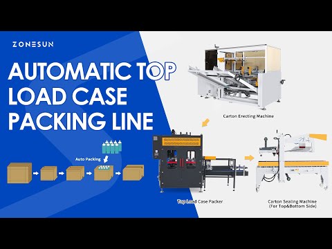 ZONESUN ZS-CSPM2 Automatic Top Load Case Packing Line for Food Beverage Cosmetic Packaging