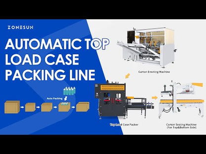 ZONESUN ZS-CSPM2 Automatic Top Load Case Packing Line for Food Beverage Cosmetic Packaging