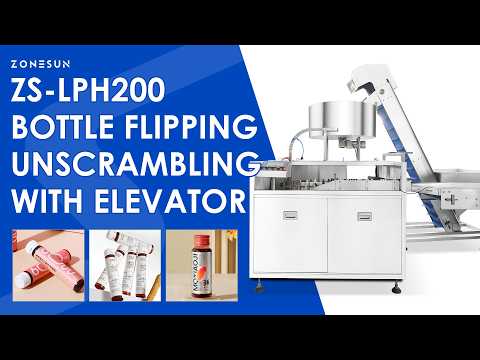 ZONESUN ZS-LPH200 Automatic Bottle Flipping and Unscrambling Machine with Elevator