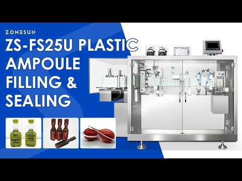 BFS Tech: ZONESUN ZS-FS25U Fully Automatic Plastic Ampoule Forming, Filling & Sealing Machine Line