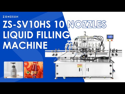 ZONESUN ZS-SV10HS Automatic 10-Head Servo Piston Filler for Viscous and Foamy Liquids