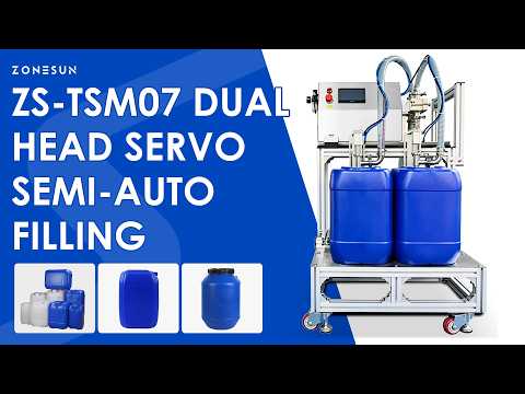 High Precision 1-20L Filling: ZONESUN ZS-TSM07 Servo Liquid Filler for Oil, Detergent & Chemicals