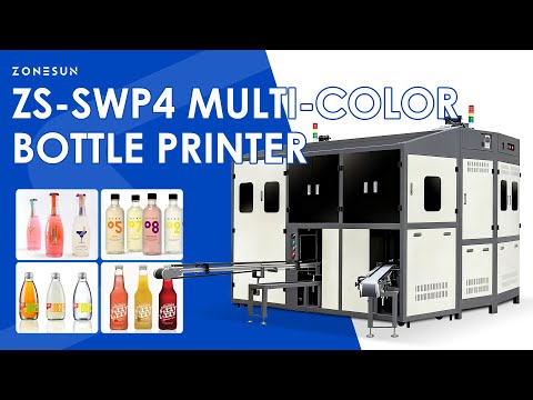 ZONESUN ZS-SWP4 Automatic Multicolor Screen Printing & Hot Stamping Machine for Bottles, Jars & Cups