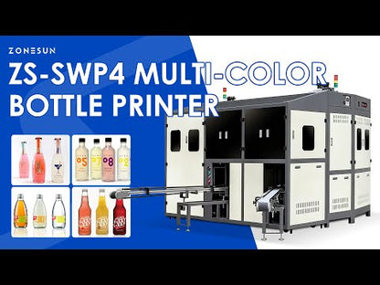 ZONESUN ZS-SWP4 Automatic Multicolor Screen Printing & Hot Stamping Machine for Bottles, Jars & Cups