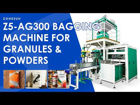 Full Automation: ZONESUN Z5-AG300 Automatic 50kg Bagging Machine for Fertilizer, Feed & Grain
