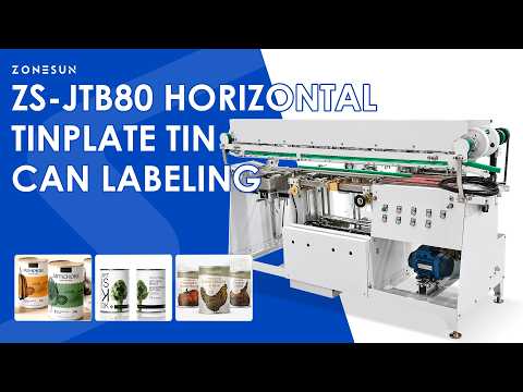 ZONESUN ZS-JTB80 High-Speed Automatic Horizontal Tin Can Wrap-Around Labeling Machine