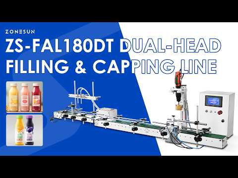 Efficient & Compact: ZONESUN ZS-FAL180DT Desktop Dual-Head Filling Capping Line for Juice &Cosmetics