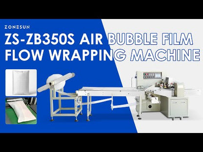 ZONESUN ZS-ZB350S: Automatic Horizontal Flow Wrapping Machine for Air Bubble Film Packaging