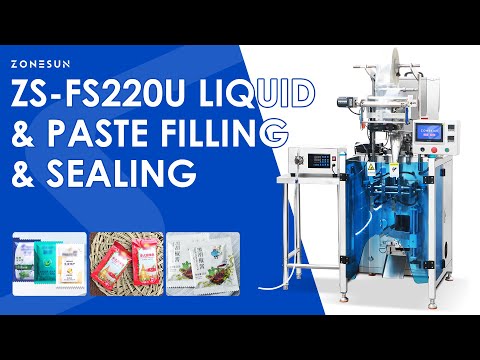 ZONESUN ZS-FS220U Automatic Liquid Paste Sachet Packing Machine Dual Filler 3/4 Side Seal