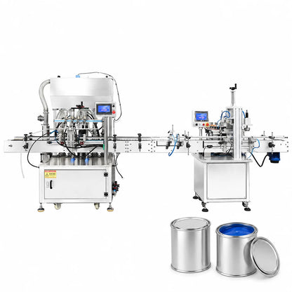 ZONESUN ZS-FAL180B4 Automatic Filling and Capping Line for Metal Tin Cans Oil and Chemical Liquids