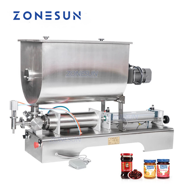 ZONESUN Pneumatic Paste Filling Machine With Mixer