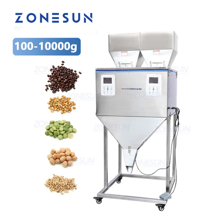 ZONESUN ZS-DL5000 Semi Automatic 2 Heads Powder Granule Weighing Filling Machine