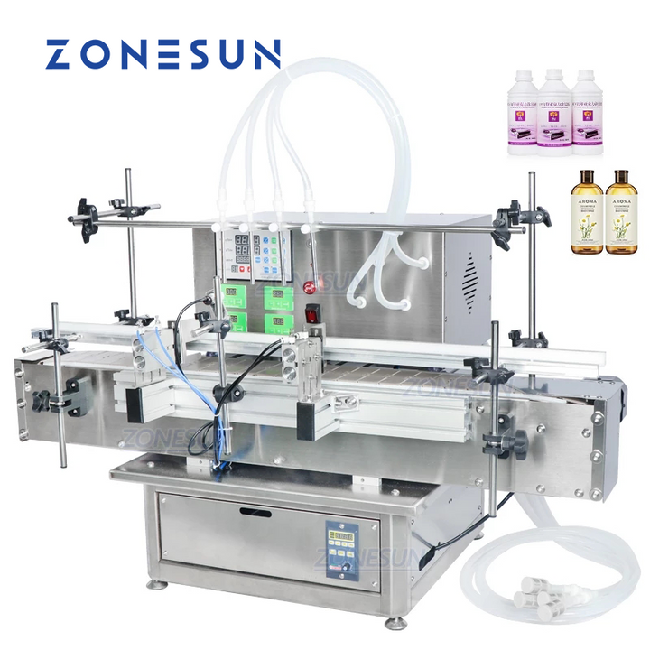 ZONESUN ZS-DTDP-4P Automatic 4 Nozzles Diaphragm Pump Liquid Filling Machine