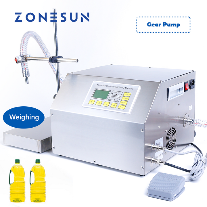 ZONESUN ZS-GP261W 150-18000ml Semi-automatic Gear Pump Liquid Weighing Filling Machine