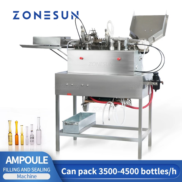 ZONESUN ZS-FSAB2 Automatic Glass Ampoule Bottle Liquid Filling and Sealing Machine