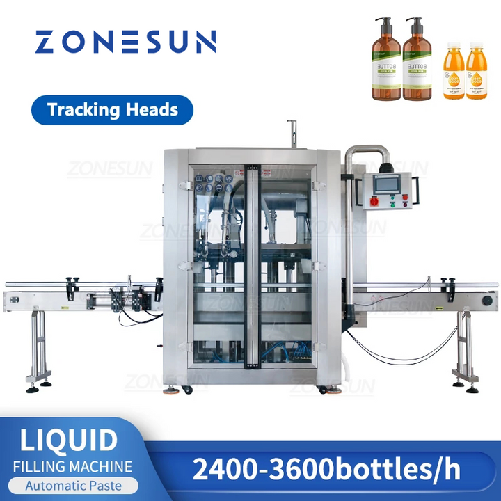 ZONESUN ZS-VTPF2 Automatic Double Tracking Heads Paste Liquid Filling Machine