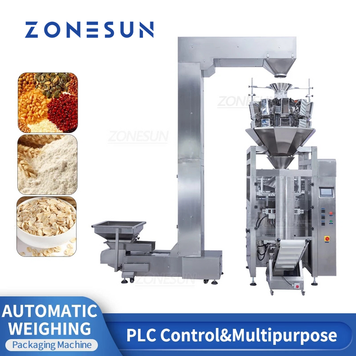 ZONESUN Automatic 10 Heads Eletronic Component Powder Weighing Filling Sealing Machine