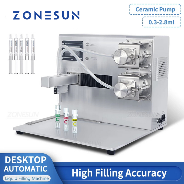 ZONESUN ZS-YTXY2 2 Nozzles Chemical Reagent Ceramic Pump Liquid Filling Machine