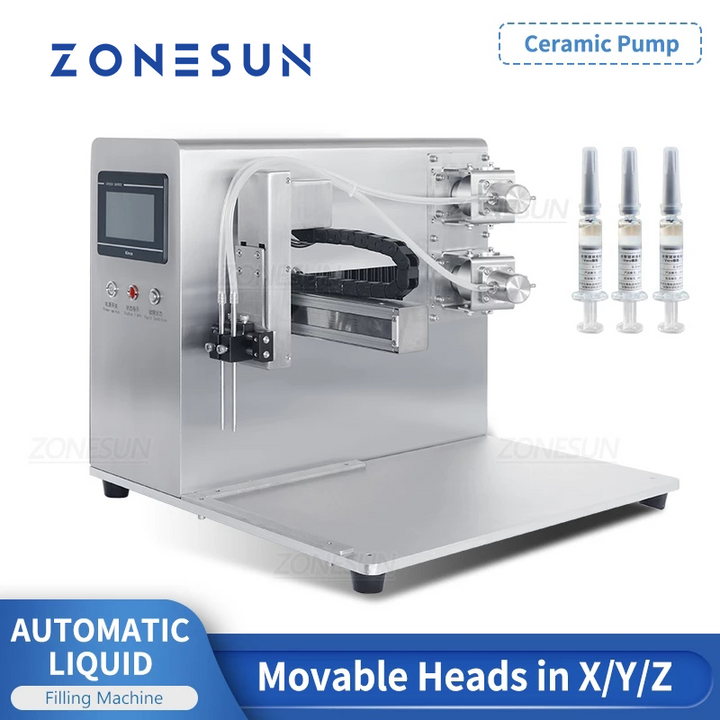 ZONESUN ZS-YTXYZ2 Automatic 2 Nozzles Ceramic Pump Small-dose Liquid Filling Machine