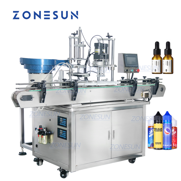 ZONESUN ZS-AFC1 Automatic 2 Heads Rotary Liquid Filling And Capping Machine With Cap Feeder