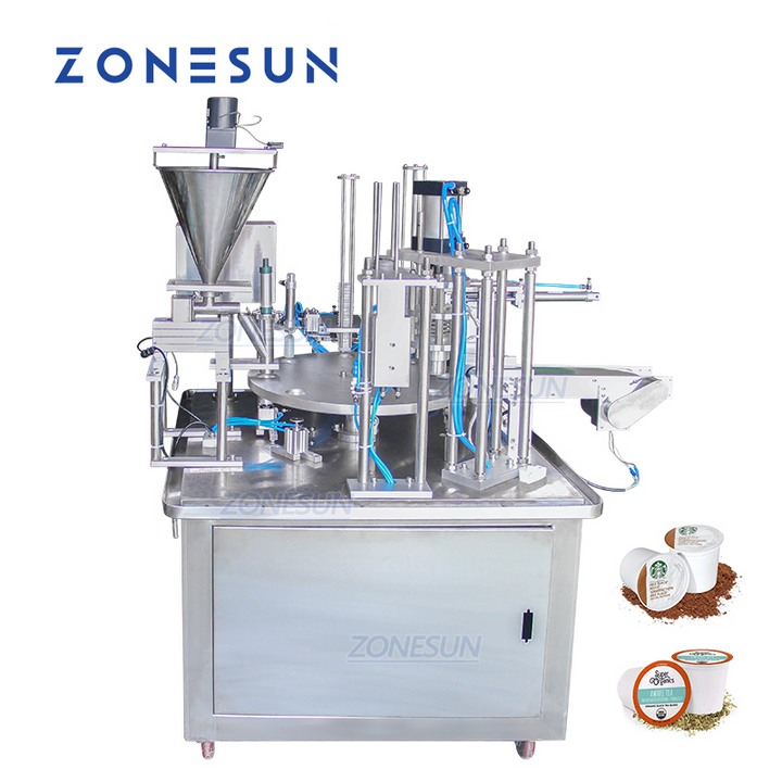 ZONESUN ZS-GF900C Automatic Tea Pods Coffee Capsules K-Cup Powder Filling Sealing Machine