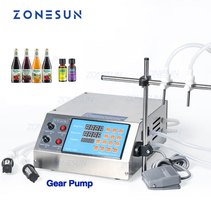Zonesun ZS-YTGP2 Semi Automatic 2 Nozzles Gear Pump Liquid Filling Machine