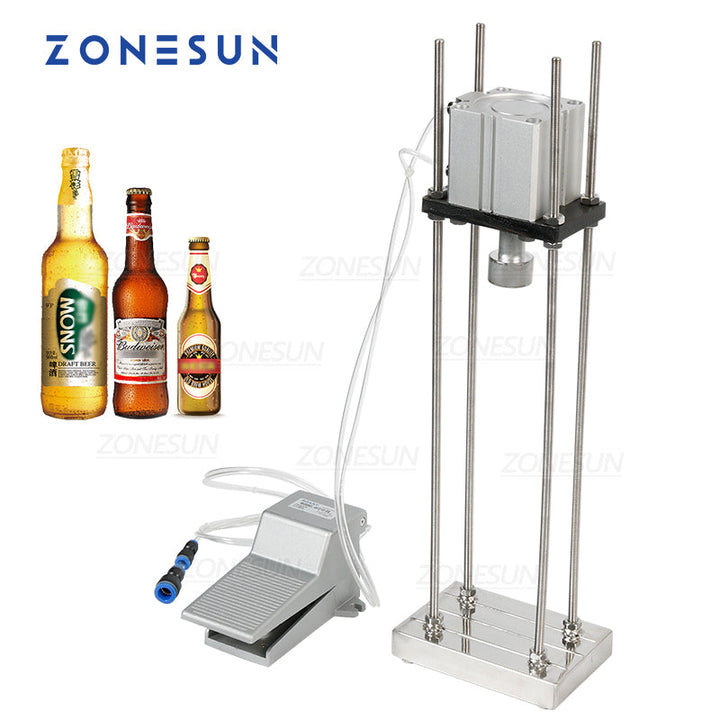 ZONESUN ZS-BBC2 Pneumatic Beer Capping Machine Semi-Auto Bottle Crown Cap Sealer