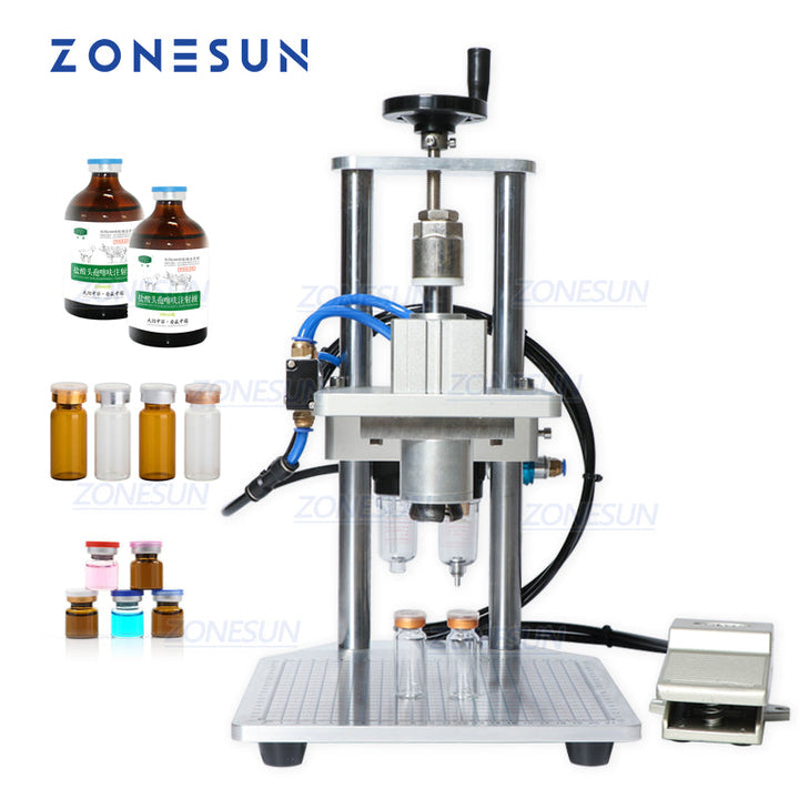 ZONESUN ZS-YG09B 13-20mm Pneumatic Capping Machine for Vial Glass Bottle