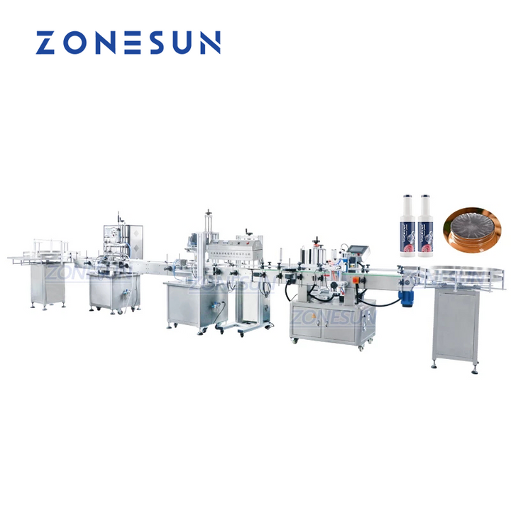 ZONESUN Filling Capping And Labeling Line With Induction Sealing Production Line