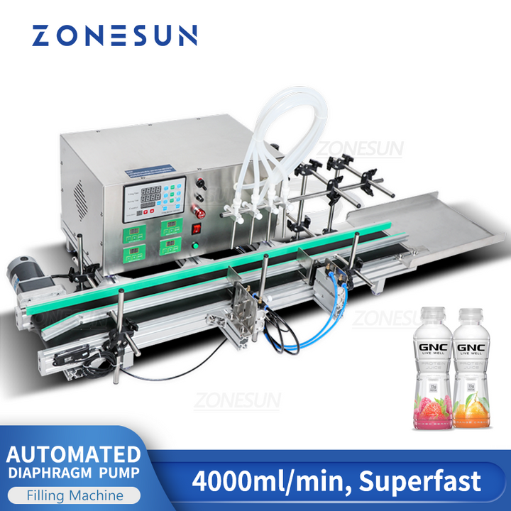 ZONESUN ZS-DTDP4 Desktop Automatic Diaphragm Pump Liquid Filling Machine