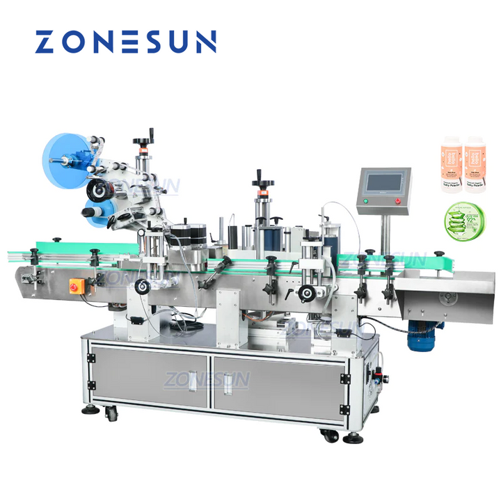 Zonesun ZS-TB822D Automatic Double Sides Positioning Round Bottle Labeling Machine