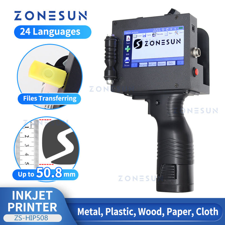 Zonesun ZS-HIP508 Handheld Multilingual Inkjet Printer Coding Machine