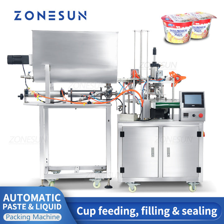 ZONESUN ZS-FS600 Automatic Cup Ice Cream Paste Filling Sealing Machine