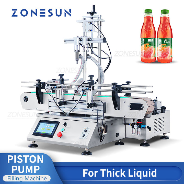 ZONESUN ZS-DTHSP2 2 Nozzles Pneumatic Piston Pump Viscous Liquid Filling Machine