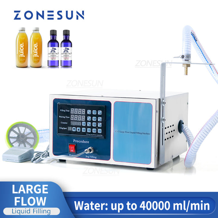 ZONESUN GFK17C 50-40000ml Semi Automatic Diaphragm Pump Liquid Filling Machine