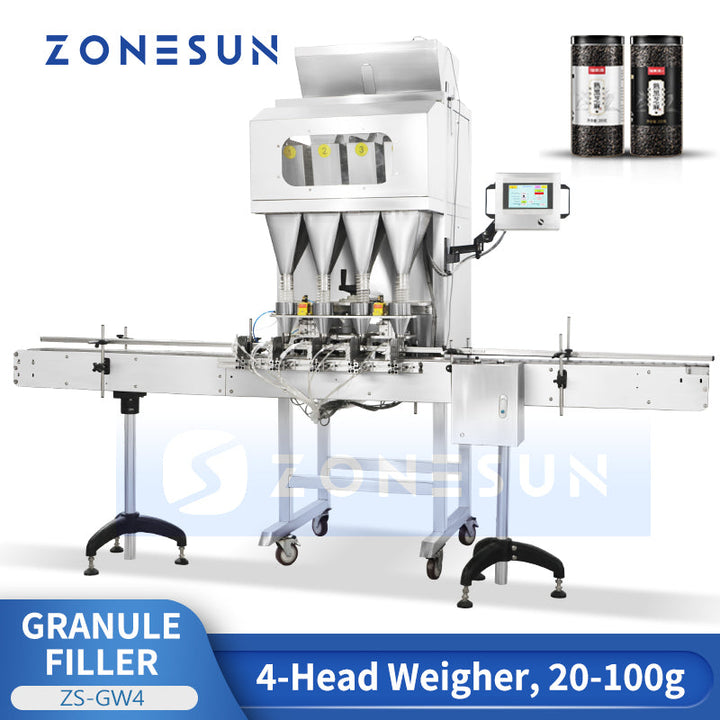 ZONESUN ZS-GW4 Automatic 4 Heads Granule Weighing Filling Machine