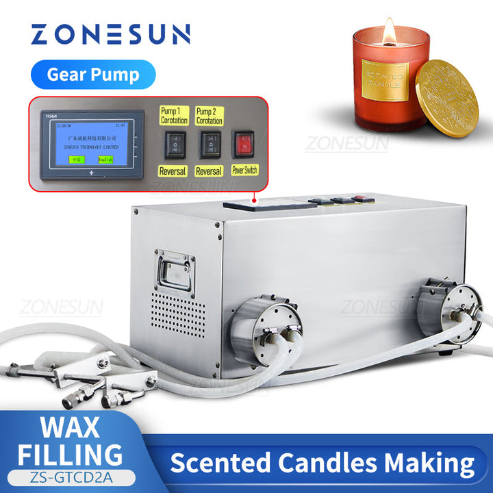 ZONESUN ZS-GTCD2A Heat Resistant Gear Pump Wax Liquid Filling Machine