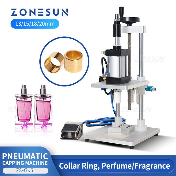Máquina neumática para tapar perfumes ZONESUN ZS-GK5 13/15/18/20 mm 