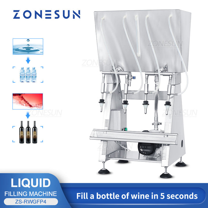 ZONESUN ZS-RWGFP4 Automatic Red Wine Liquid Filling Machine