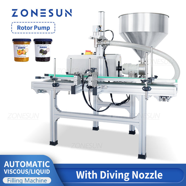 ZONESUN ZS-DTGT900P Automatic Rotor Pump Paste/Viscous Liquid Filling Machine