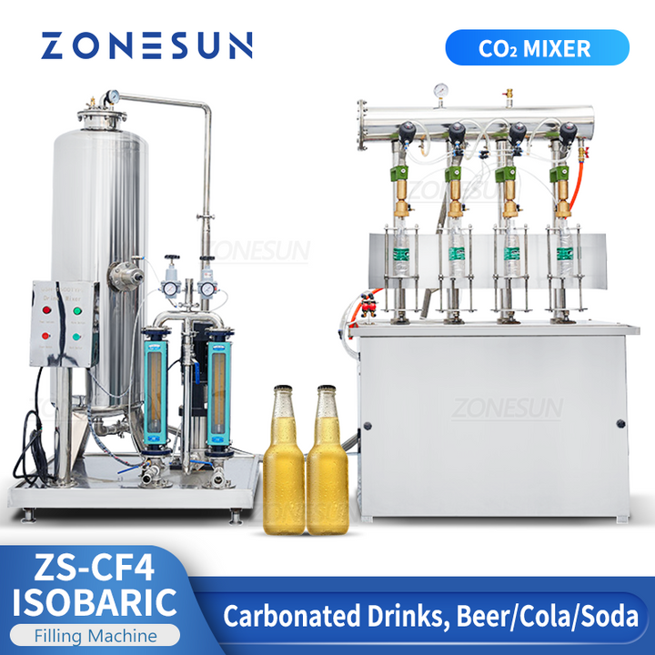 Zonesun ZS-CF4 Semi-automatic Carbonated Drinks Counter Pressure Filling Machine